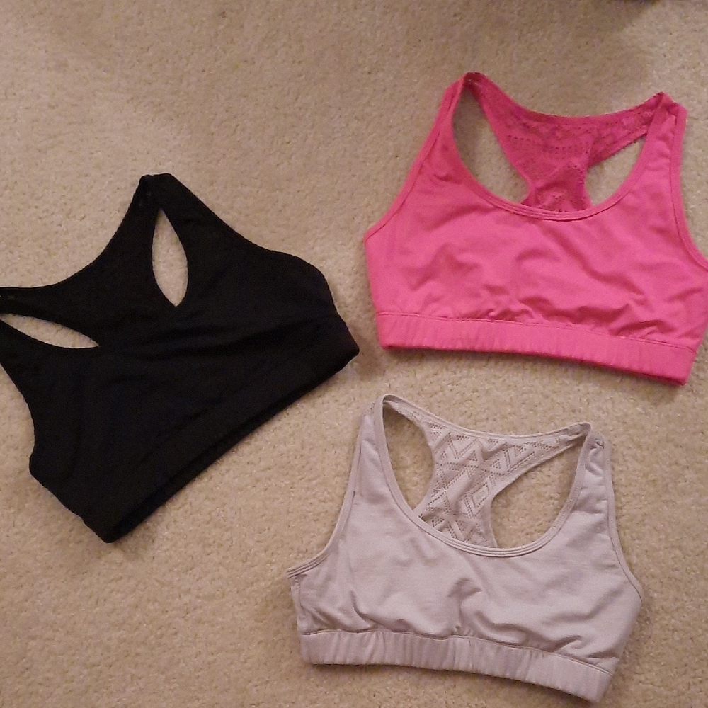 3 Zyia Bomber Bra Set - Black, Pink, Gray